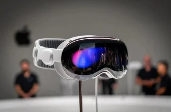 Apple Vision Pro Headset Showing Mixed Reality Interface in Home Use