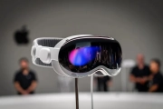 Apple Vision Pro Headset Showing Mixed Reality Interface in Home Use